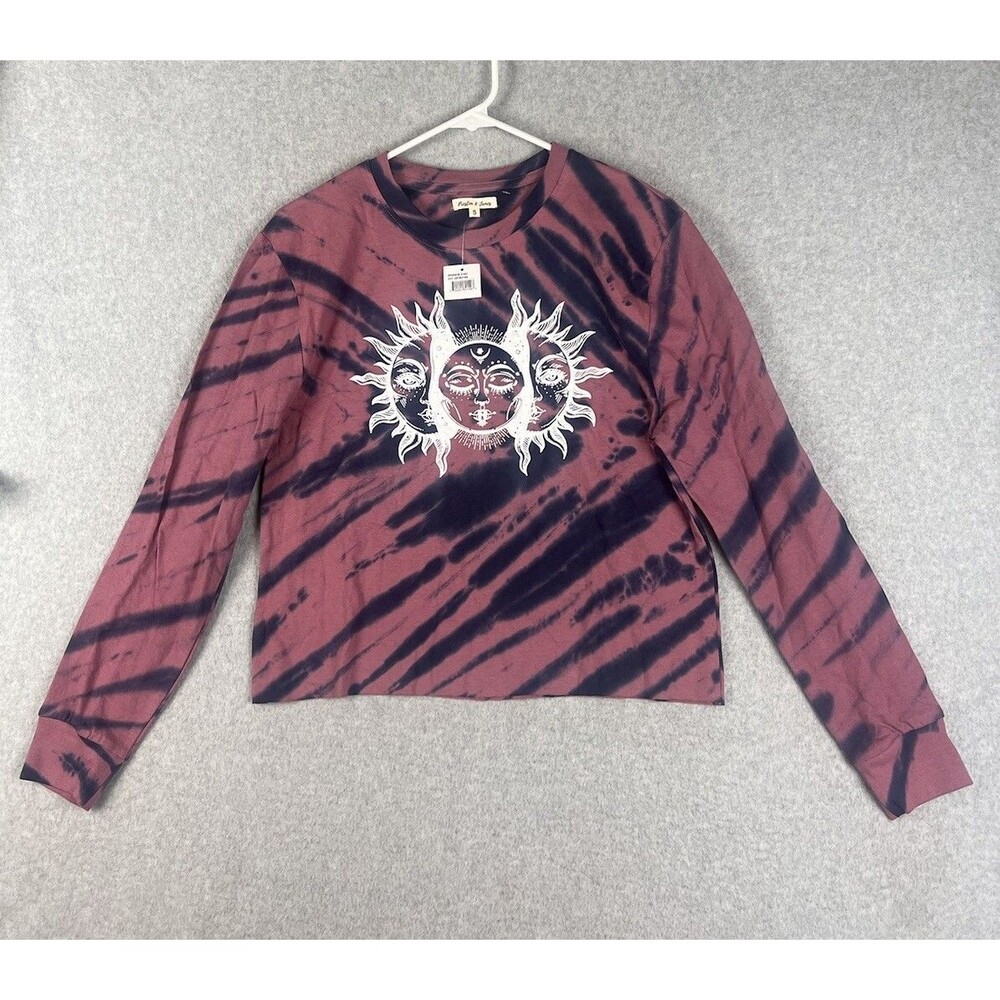 Preston & James Tie Dye Long Sleeve Tee Oversized Cropped Top Women’s Small